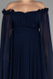 Robe Grande Taille Longue Mousseline Bleu Marine ABU3464
