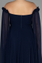 Robe Grande Taille Longue Mousseline Bleu Marine ABU3464