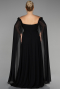 Robe Grande Taille Longue Mousseline Noir ABU3464