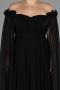 Robe Grande Taille Longue Mousseline Noir ABU3464