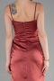 Robe de Soirée Longue Satin Marron Clair ABU3390