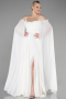 Robe de Soirée Longue Mousseline Blanc ABU3462