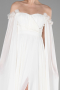 Robe de Soirée Longue Mousseline Blanc ABU3462