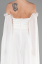 Robe de Soirée Longue Mousseline Blanc ABU3462