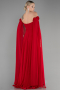 Robe de Soirée Longue Mousseline Rouge ABU3462