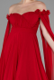 Robe de Soirée Longue Mousseline Rouge ABU3462