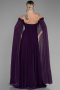 Robe de Soirée Longue Mousseline Violet ABU3462
