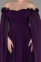 Robe de Soirée Longue Mousseline Violet ABU3462