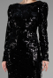 Robe de Cérémonie Courte Velours à Paillettes Noir ABK1909