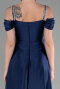 Robe de Soirée Longue Satin Bleu Marine ABU3499