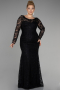 Robe Grande Taille Longue Lacé Noir ABU1574