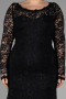 Robe Grande Taille Longue Lacé Noir ABU1574