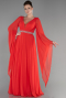 Robe de Soirée Longue Mousseline Corail ABU3541