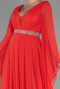Robe de Soirée Longue Mousseline Corail ABU3541