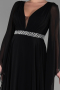 Robe de Soirée Longue Mousseline Noir ABU3541