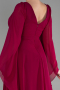 Robe de Soirée Longue Mousseline Couleur Cerise ABU3541