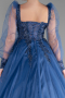 Robe De Fiançailles Grande Taille Longue Indigo ABU4609