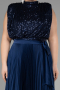 Robe Grande Taille Longue Bleu Marine ABU3341