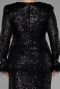 Robe Grande Taille Longue Squameuse Noir ABU3505