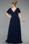 Robe de Soirée Grande Taille Longue Bleu Marine ABU1562