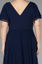 Robe de Soirée Grande Taille Longue Bleu Marine ABU1562