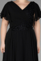 Robe de Soirée Grande Taille Longue Noir ABU1562