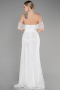 Robe de Soirée Longue Squameuse Blanc ABU3577