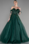 Robes De Haute Couture En Grandes Tailles Longue Émeraude ABU3616