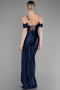 Robe de Soirée Longue Bleu Marine ABU3611