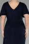 Robe Grande Taille Longue Bleu Marine ABU3645