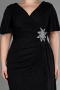 Robe de Soirée Grande Taille Longue Noir ABU5011