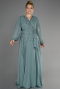 Robe De Soirée Grande Taille Mousseline Longue Turquoise ABU3075