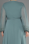Robe De Soirée Grande Taille Mousseline Longue Turquoise ABU3075