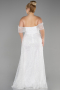 Robe De Fiançailles Grande Taille Squameuse Longue Blanc ABU3579