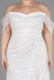 Robe De Fiançailles Grande Taille Squameuse Longue Blanc ABU3579