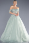 Robe de Fiançailles Design Personnalisé Longue Menthe ABU3664