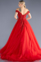 Robe De Fiançailles Grande Taille Longue Rouge ABU3694