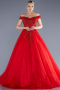 Robe De Fiançailles Grande Taille Longue Rouge ABU3694