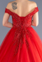 Robe De Fiançailles Grande Taille Longue Rouge ABU3694