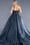 Robe De Fiançailles Grande Taille Longue Bleu Marine ABU3619