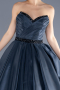 Robe De Fiançailles Grande Taille Longue Bleu Marine ABU3619