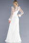 Robe de Soirée Longue Satin Blanc ABU3673