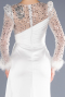 Robe de Soirée Longue Satin Blanc ABU3673