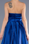 Robe de Soirée Longue Satin Bleu Saxe ABU3674