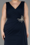 Robe de Soirée Grande Taille Longue Bleu Marine ABU2934