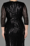 Robe de Soirée en Velours Longue Noir ABU1043