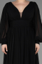 Robe Grande Taille Longue Mousseline Noir ABU1988