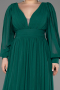 Robe Grande Taille Longue Mousseline Émeraude ABU1988
