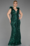 Robe De Fiançailles Grande Taille Longue Squameuse Émeraude ABU3671