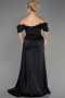 Robe De Fiançailles Grande Taille Longue Satin Noir ABU3655